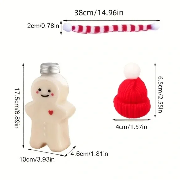 1 Gingerbread Man Holiday Decor with Red Hat and Scarf - Picture 2 of 2